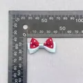Polka dot bowknot accessory in red and light blue satin for DIY hair clips or pet clothing - Red Blue Double Layer Polka Dot (67)