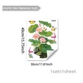 Detail der 40x30cm Wandsticker mit Lotusblüten grünen Blättern und Schmetterlingen - 30x40cm / Chinesischer Lotusteich-Stil (M18957)