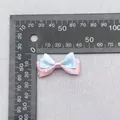 Polka dot double layer ribbon bow in sky blue and light pink for DIY hair accessories - Blue Pink Double Layer Polka Dot (70)