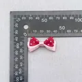 Dual layer polka dot bow in light pink and red for hair accessories and DIY crafts - Pink Red Double Layer Polka Dot (71)