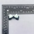 DIY double-layered 4cm polka dot bow in light green and black for hair and pet accessories - Black Green Patchwork Polka Dot (78)