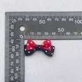 DIY double-layer red and black polka dot ribbon bow accessory with dimensions scale - Red Black Polka Dot Trim (79)