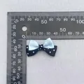Blue double-layered polka dot bow accessory for hair and DIY crafts, 4cm width - Blue Blue Patchwork Polka Dot (81)