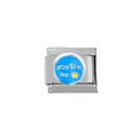 Détail du charm italien en acier inoxydable 304 avec texte 'you are my' et soleil - Style You Are My (00003-15)