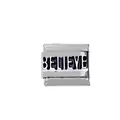 Détail du maillon de bracelet italien en acier 304 avec l'inscription Believe - Style Lettre Believe (00003-11)
