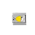 Italian charm link with yellow enamel fish made of durable 304 stainless steel - Yellow And White Fish Style (00005-3)