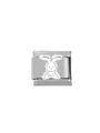 Detail of 304 stainless steel modular link charm with a cute white enamel rabbit design - White Rabbit Style (00008-17)