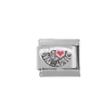 Italiaanse armband schakel met I Love Gymnastics gravure in zilveren afwerking - I Love Gymnastics Stijl (000011-16)