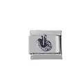 Maglia charm italiana in acciaio inossidabile argento con tavolozza e pennello - Tavolozza Pennelli In Rilievo (000012-6)