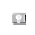 Modulo charm italiano in acciaio inossidabile con lampadina bianca e scritta Create - Lampadina Con Scritta Create (000012-15)