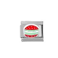 304 stainless steel Italian charm link featuring a colorful burger design for DIY bracelets - Hamburger Style (00004-22)