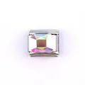 Maillon charm italien avec pierre rectangulaire irisée arc-en-ciel en acier inoxydable - Rectangle Irisé