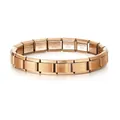 Detail of rose gold modular bracelet links with stainless steel engraving - Rose Gold (Single Link)
