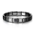Detail of Italian modular links showing Italy and stainless steel engraving - Black Gold (Single Link)