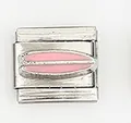 Dettaglio macro della maglia del bracciale italiano con design a tavola da surf rosa - Stile Tavola da Surf Rosa (002-11)