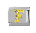 Italienischer Edelstahl-Charm mit goldenem Buchstaben F und funkelnden Kristallen - Gold F