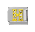 Italienisches Charm-Armband-Glied aus Edelstahl 304 mit goldenem Strass-Buchstaben H - Gold H