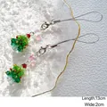 Ciondolo per cellulare ad albero di Natale fatto a mano con perline verdi, lungo 13cm - Stile Albero di Natale Verde (1)