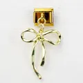 Italian modular charm in gold finish with a butterfly bow pendant for DIY bracelets - Gold Bow (7)