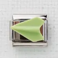 Italiaanse modulaire bedel van roestvrij staal met lichtgroen papieren vliegtuigje - Lichtgroen Hars Papieren Vliegtuig (28)