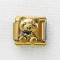 Modularer Charm-Link im italienischen Stil mit goldenem Bär für Armbänder - Gold Vintage 3D Bär (24)