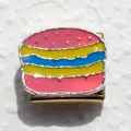 Pulsera de charms italianos con diseño de postre en esmalte multicapa chapada en oro - Hamburguesa
