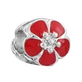DIY red enamel flower charm for jewelry making with five-petal blossom design - Red Five-Petal Flower (3)