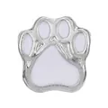 Ciondolo a forma di zampa in argento e smalto bianco per braccialetti fai da te - Bianco