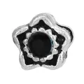 Pentagramm-Stern-Anhänger mit schwarzem Stein aus Silberlegierung für DIY-Schmuckherstellung - Normale Spezifikation / Silberner schwarzer Herzblumen-Stil