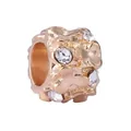 Golden flower charm bead with sparkling crystals for DIY charm bracelet making - Gold Embossed Floral Butterfly Style (010)