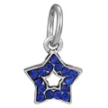 Star-shaped alloy bead with blue pavé crystals for DIY jewelry making and bracelets - Star Hollow Blue Pavé Style (45)