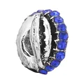 Silver bead charm with sparkling blue rhinestones for DIY bracelets and jewelry making - Ring Shape Bright Blue Rhinestone Style (13)