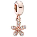 Exquisite rose gold five-petal flower charm with sparkling clear crystals for bracelets - Rose Gold Five-Petal Flower Pave Pendant (30)
