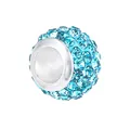 Sky blue crystal pavé charm bead with silver alloy core for DIY bracelet jewelry - Pave Sky Blue Rhinestone Style (8) / Normal Specification / Sky Blue
