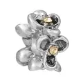Silver alloy giraffe paw orange blossom charm bead with yellow crystal centers - Normal Specification / Champagne Floral Style (19) / Champagne