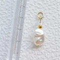 Handgefertigter Barockperlenanhänger mit Goldakzenten und Kristallperle für DIY-Schmuck - Unregelmäßiger Barockperlenanhänger (35)