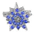 Silver star charm bead with blue crystals and sparkling snowflake design for bracelets - Snowflake Blue Rhinestone Style (27)