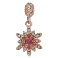 Roségoldener Schneeflocken-Anhänger mit rosa Kristallen und Zirkonia für Armbänder - Rosa Schneeflocke