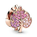 Rose gold leaf charm with pave-set purple crystals for DIY gradient beaded bracelets - Leaf Style (3)