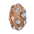 Perla in lega dorata con rilievo strutturato e strass scintillanti per bracciali fai-da-te - Perla in Strass Rotonda Texture Granulata Oro (18)
