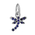 Silver-plated dragonfly charm pendant with deep blue crystals for DIY jewelry bracelets - Dragonfly Shape Dark Blue Pendant Style (22)