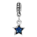 Star charm pendant with blue rhinestones and black enamel for DIY bead bracelets - Star Blue Rhinestone Pendant Style (23)