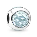 DIY Charm-Anhänger aus silbernem Metall mit einem großen hellblauen Edelsteinbesatz - 38-Dunkelblaue Facettierte Perle / Dunkelblau/Silber
