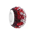 European style charm bead with sparkling red and white crystals for DIY bracelets - Pave Rhinestone Large Hole Bead (21) / Red and White