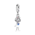 Sterling silver nurse charm with red cross and white enamel details for DIY jewelry - Nurse with Blue Clipboard (CYT221)