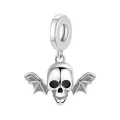 Silver gothic skull with bat wings charm for DIY bracelets and necklaces jewelry - Bat Wing Skull Style (2)