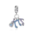 S925 sterling silver music theme charm with guitar and musical notes pave set with stones - Guitar Note Music Theme Style (3)