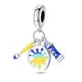 Art theme DIY charm set featuring a paint palette, brush and tube in colorful enamel - Art Paint Tube Set Style (11)