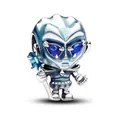 Ciondolo in argento con design Night King e cristalli blu per bracciali componibili - Figurina di ghiaccio stile Q