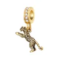 Colgante de leopardo en aleación dorada con manchas negras y pedrería para pulseras - Estilo Leopardo Dorado (1)